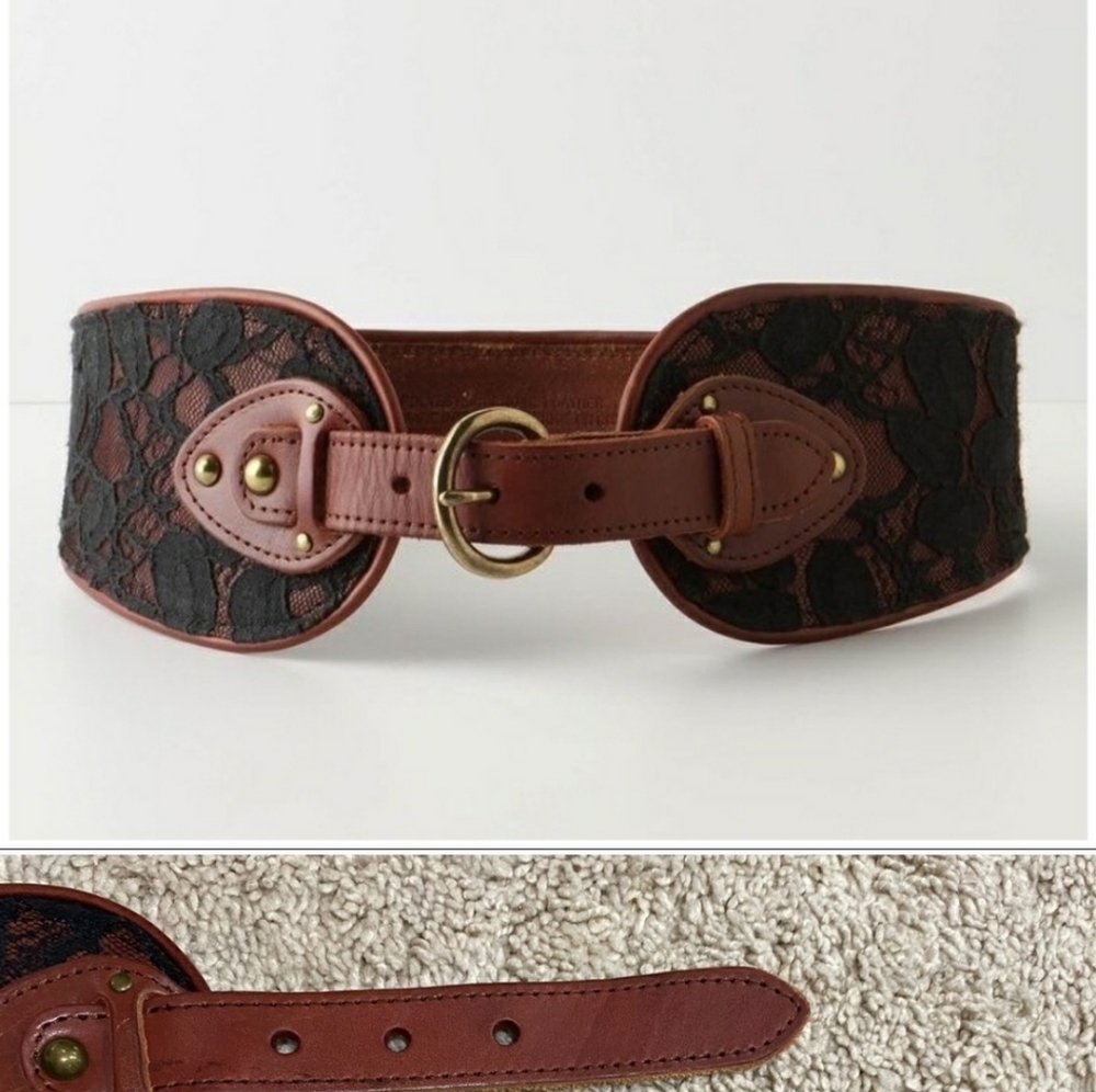 Anthro “Leather & Lace Belt”